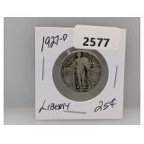 1927-D 90% Silv Liberty Quarter