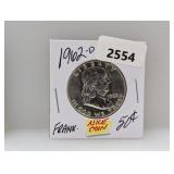 1962-D 90% Silv Franklin Half $1 Dollar
