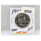 1954-D 90% Silv Franklin Half $1 Dollar