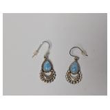 .925 Sterl Blue Drop Earrings