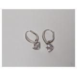.925 Sterl Clear Stone Lever Back Earrings