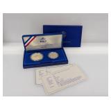 1986 90% Silv US Liberty Comm Two Coin Set