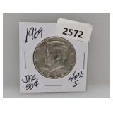 1969 40% Silv JFK Half $1 Dollar