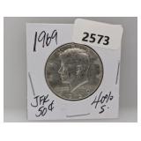 1969 40% Silv JFK Half $1 Dollar