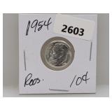 1954 90% Silv Roos Dime
