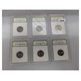 (6) INB Mixed Date BU Early Jefferson Nickels
