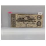 1863 $5 Confederate States Note