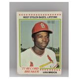 1978 TOPPS Baseball Lou Brock HOF 1 Indents