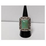 21.6g .925 Sterling Turquoise Ring Size 8