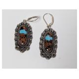 .925 Sterl Turquoise Earrings