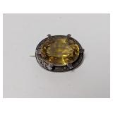 .925 Sterl Yellow Stone Pineapple Brooch
