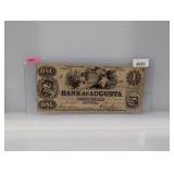 1861 $1 Bank of Augusta Note