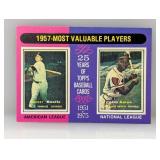 1975 Topps MVPs 1957 195 Stain