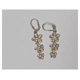 .925 Sterl Floral Dangle Earrings