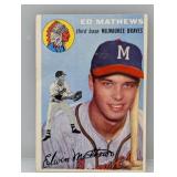 1954 Topps #30 Eddie Mathews HOF Braves Crease