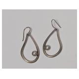 .925 Sterl Faux Pearl Dangle Earrings