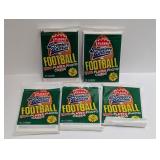 (5) 1990 Fleer Premiere Edition Football Packs