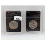 (2) Authenticated BU JFK Half $1