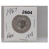 1957 90% Silv Roos Dime