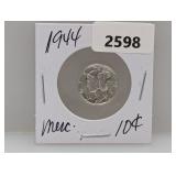1944 90% Silv Mercury Dime