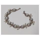 7" .925 Pearl Cluster Bracelet 25.3g