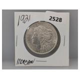 1921 90% Silv Morgan $1 Dollar