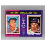 1975 TOPPS MINI MICKEY MANTLE & MAURY WILLS Edges
