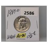 1957-D AU/BU Wash Quarter