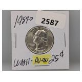 1957-D AU/BU Wash Quarter