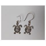 .925 Sterl Turtle Drop Earrings