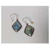 .925 Sterl Abalone Shell Drop Earrings