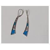 .925 Sterl Inlay Drop Earrings
