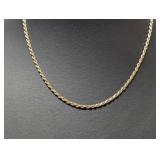 18" Vermeil/.925 Sterl Rope Chain Necklace