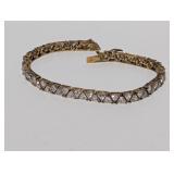 8" Vermeil/.925 Sterl CZ Stone Bracelet