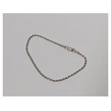 7" .925 Sterl Rope Chain Bracelet