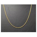 24" Vermeil/.925 Sterl Rope Chain Necklace