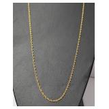 36" Vermeil/.925 Sterl Rope Chain Necklace