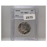 ICG 1976-S MS67 40% Silv JFK Half $1