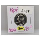 1964 90% Silv PF Wash Quarter