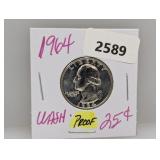 1964 90% Silv PF Wash Quarter