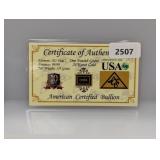 1/4Grain 24K Gold AC Bullion