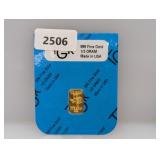 TGR 1/3G .999 Gold Bar