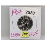 1964 90% Silv PF Wash Quarter