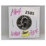 1964 90% Silv PF Wash Quarter