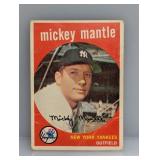 1959 Topps #10 Mickey Mantle HOF Yankees Creases