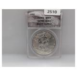 ANACS 1996 MS69 1oz .999 Silv Eagle $1