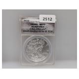 ANACS 2015 MS70 1oz .999 Silv Eagle $1