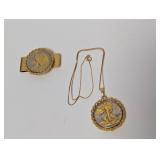 (2) 90% Silv Walker Gold Layered Half $1 Dollars