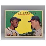 1959 Topps Fence Busters Aaron/Mathews HOF Stain