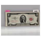 1953-A Red Seal $2 US Note
